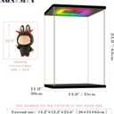 NONEMEY Clear Acrylic Display Case with RGB LED Light , Dustproof Model Showcase Organizer Box, Display Case for Collectibles (14.2x12.2x25.6 inch, 36x31x65cm)