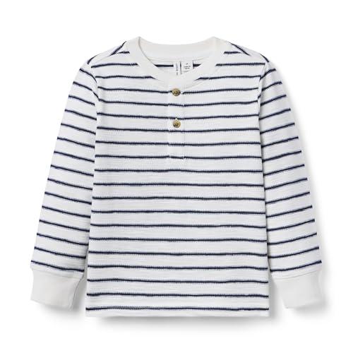 Janie and Jack Striped Henley Tee, Blue, 7, S