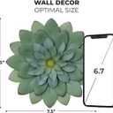 Everydecor Succulent Metal Flowers Wall Decor – Green, Hand Painted, 3D Flower Art Decoration for Living Room, Bedroom, Kitchen, Bathroom - Floral Decor for Indoor & Outdoor Use