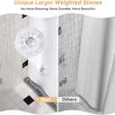 AmazerBath Plastic Shower Curtain, 72 x 65 Inches PEVA Heavy Duty White Shower Curtain, Waterproof Heavy Weight Thick Bathroom Curtain with 3 Big Clear Weighted Stones and 12 Rustproof Grommets