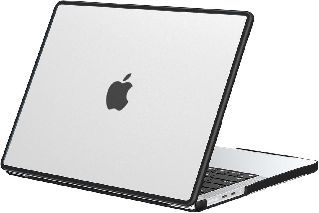 BlueSwan Anti-Cracking Hard Shell Case Compatible with MacBook Pro 14-inch 2025 2024-2021 Release M4 M3 M2 M1 Pro/Max Chip, Anti-Fingerprint Soft TPU Bumper, Frosted Clear