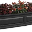 Mayne Nantucket 5-Foot Window Box  Self-Watering, Weather-Resistant Planter for Flowers  Durable Design for Outdoor Use, Perfect for Windows (Black)