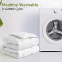 L LOVSOUL Down Alternative Oversized King Comforter, 120x98Inches, Polyester, White, All Season, Box Stitching Design, Corner Tabs