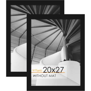 Puzzle Frame 20x27, for 20 x 27 in Posters and Art Prints, Horizontal or Vertical Wall Mounting, Black 27x20 Picture Frame for Puzzle, 2 Pack.