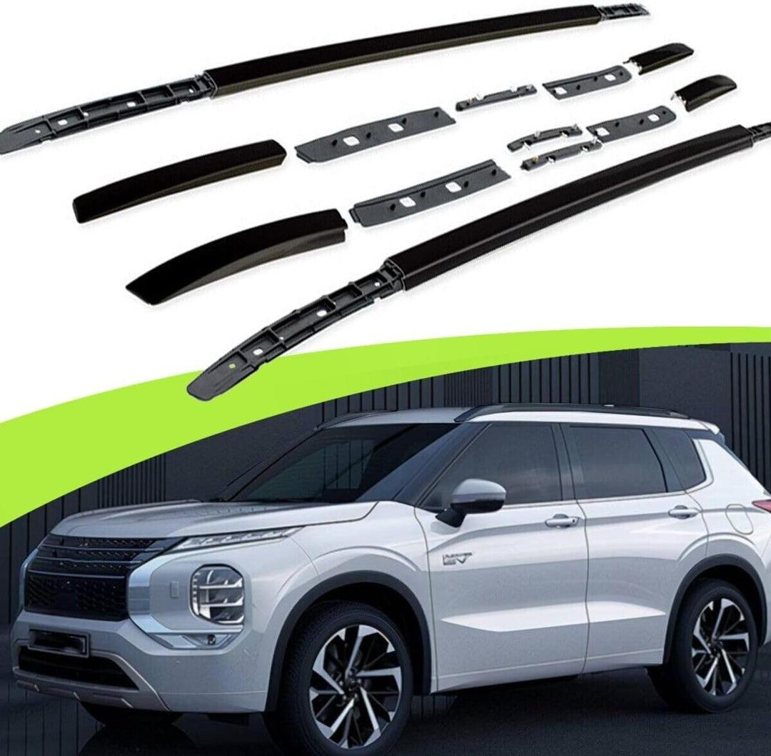 BLAIS Fits for Mitsubishi Outlander 2022 2023 Aluminum Roof Rail Racks Side Rail Bar Luggage Carrier Black, RF-001