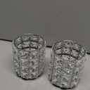 LUGUNU Makeup Brush Holder with Silver Crystal Bling  Elegant Vanity Organizer for Brushes, Pens & Pencils, Ideal for Bathroom or Office Countertop(2Pack)