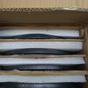 famiware Star Dinnerware Sets, Plates and Bowls Set for 4, 12 Pieces Ribbed Dishes - Chip and Scratch Resistant, Microwave and Dishwasher Safe Tableware, Matte Dark Charcoal