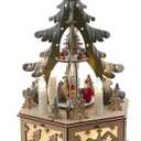 Kurt S. Adler 11-Inch Battery-Operated Light-Up Wooden Tree Scene with Windmill