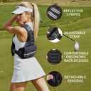 Weighted Vest for Men and Women - 4-10LB/12-18LB/20-32LB with 6 Removable Weights and Reflective Stripe for Home Workouts Body Weight Vest Exercise Set (Black)