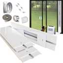 Gulrear Max 95"Sliding Door Air Conditioner Vent Kit with Security Lock & 2 weather strippings Energy Saving Airtight Universal 5.0/5.9 Inch AC Hose Coupler Portable AC Balcony Door Plates kit