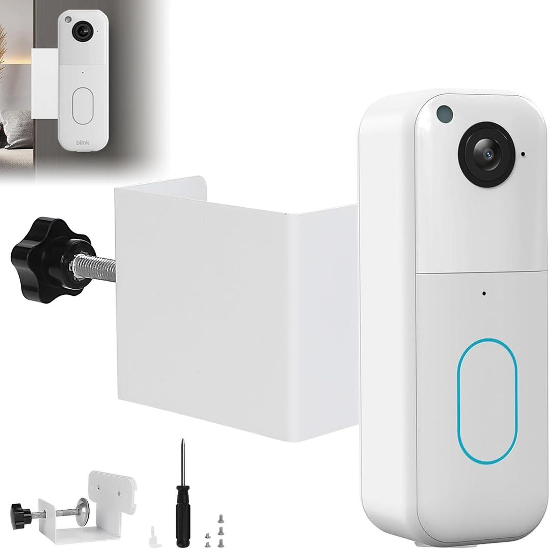 2025 Upgrade for Blink Doorbell Mount,Stainless Steel Anti Theft Blink Doorbell Camera Mount for New Video Doorbell 2nd Gen, Doorbell Holder Bracket No Block Sensor (White)
