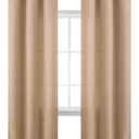 BGment Curtains 72 Inches Long for Living Room, Flax Linen Curtains Burlap Textured Thick Light Filtering Privacy Grommet Window Curtain Drapes for Bedroom, 2 Panels, 42 x 72 Inch, Tan
