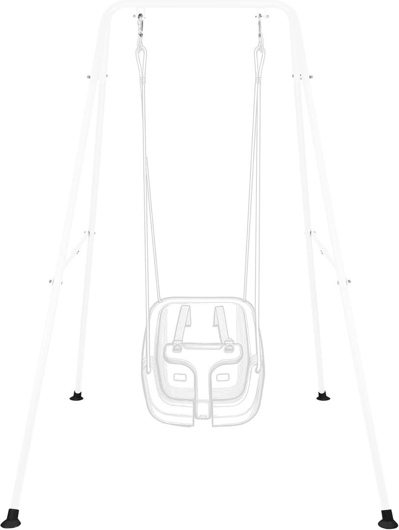 Baby Swing A-Frame Foldable Heavy-Duty Metal Stand for Indoor & Outdoor Exercise Equipment Suitable for Most Toddler/Baby Jumper/Hammock Chair (White)