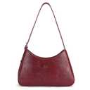 Shoulder Bag for Women Vegan Leather Crescent Hobo Bag Clutch Underarm Purse Top-Handle Handbag Embossed Design | Adjustable Strap, Small, Lightweight Purse, Gift for Women (06-Burgundy)