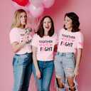 JINTING Womens Breast Cancer Shirts - Together We Fight Breast Cancer Awareness Shirts Short Sleeve Gifts Tee Top (Pink, XL)