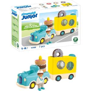 PLAYMOBIL Junior: Donut Truck with Stacking and Sorting Feature