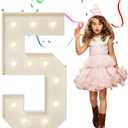 4FT Marquee Numbers, Large Light Up Numbers 5 for 5th 35th 50th Birthday Party Decorations, Giant Light Up Number for Anniversary Decor, 4 Feet Mosaic Number 5 with LED Lights DIY Kit