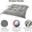 Set of 4 Square Chair Pads Indoor Seat Cushions Pillows with Ties Soft Comfortable Non Slip Chair Mat for Kitchen Dining Office Desk Living Room Outdoor Tatami 15.5" - Gray