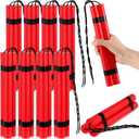 Sratte 24 Fake Dynamite Stick, Red TNT Stick, Fake Toy Weapons Realistic Plastic Pretend Bomb Toys, Army Bundle Bomb Toy for Film Prop Prank Kids Adult