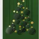 Easykart Labels 16 Christmas Greeting Cards with Gold Foiling & Embossing with Envelopes, Dark Green - 6.75 x 4.5 Inch Merry Christmas Cards with Seal Stickers For Friends, Family and Loved Ones