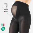 CALZITALY - Opaque Maternity Pantyhose - Pregnancy Tights for Women - 100 DEN Italian Hosiery (M, Black) (M)