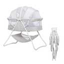 Dream On Me Karley Bassinet in Grey, Lightweight Portable Baby Bassinet, Quick Fold and Easy to Carry , Adjustable Double Canopy, Indoor and Outdoor Bassinet with Large Storage Basket.