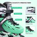 METROLLER Inline Skates for Girls and Boys, Women, Men 4 Sizes Adjustable Inline Skates with Light Up Wheels, Illuminating Beginner Skates for Kids 5-8 8-12 & Adult Youth.