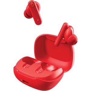Skullcandy Smokin Buds Wireless Earbuds, Bluetooth Headphones, Noise Isolating Fit, Up to 20 Hours Battery, IPX4 Sweat and Water Resistant, Microphone for iPhone Android - Flame