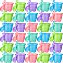 Sosation 30 Pcs Sand Buckets Bulk for Kids Easter Sand Buckets and Shovels for Kids 5.5 Inch Plastic Beach Pails Toys for Girls Boys Gift Party Favor, 5 Assorted Colors (Bright Color)