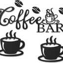 QQCYLYY Metal Coffee Cup Wall Decor Coffee Bar Decor Rustic Sign Hanging Wall Decor Metal Wall Art for Home Office Kitchen for Home Decoration, Java Shops, Restaurants, Gifts(black