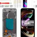 OLED for Samsung S23 FE Screen for Samsung Galaxy S23 FE LCD Digitizer for Samsung S23 FE Display Touch Screen Assembly with Frame SM-S711 Black (with Fingerprint Function)