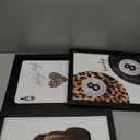 Framed Trendy Leopard Wall Art Set of 3, Funky Preppy Cheetah Wall Decor Paintings, Fashion Lucky 8 Posters Prints Pictures for Living Room Bedroom Dorm 12x16 Inch Black Wood Frame