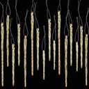 Boao Glass Icicle 3.5-7.8 Inch Twisted Glass Icicle Christmas Ornaments Hanging Decorations (Gold,25 Pcs)