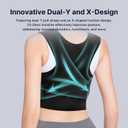 Fit Geno Invisilite Posture Corrector for Women, Adjustable Back Brace for Hunchback Slouching, Upper Back Neck Shoulder Pain Relief, Lightweight Discreet Under Clothes, Large (Black)