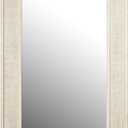 Creative Co-Op Rectangle Wood Framed Wall Mirror with Rattan Detail, Natural