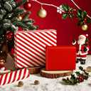 WRAPAHOLIC 30 Inch Reversible Wrapping Paper - Jumbo Roll Red and Stripes Design for Birthday, Holiday, Wedding, Baby Shower Wrap - 30 inch x 33 feet, 30x394 Inch