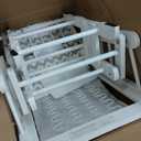 Storkcraft Premium Hoop Glider & Ottoman (White/Gray Chevron)  GREENGUARD Gold Certified Nursery Glider, Solid Wood Craftsmanship, Smooth-Gliding Nursery Chair and Ottoman, Award-Winning