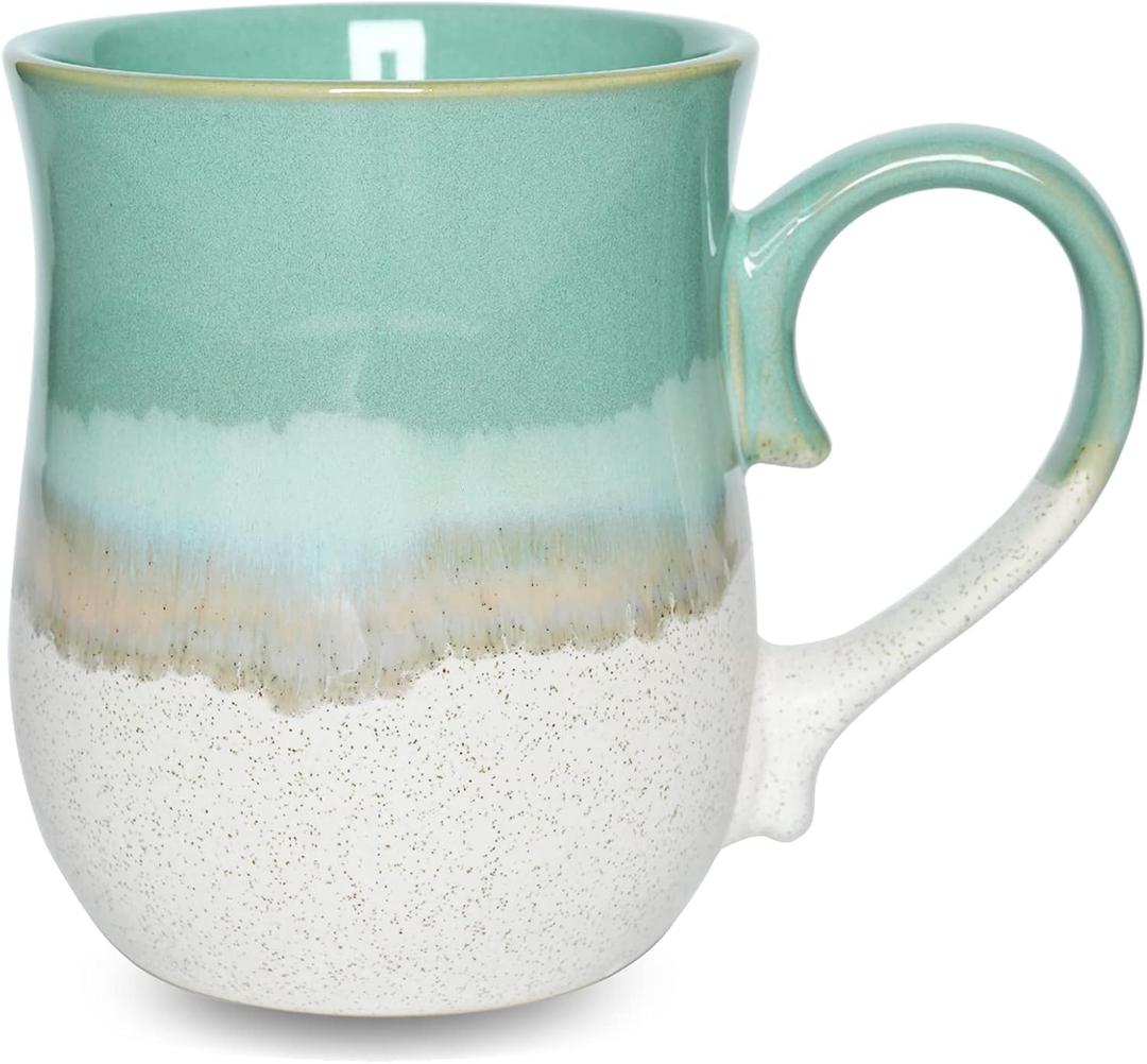 Bosmarlin Large Ceramic Coffee Mug, 20 Oz, Big Tea Cup for Office and Home, Dishwasher and Microwave Safe(20 Oz, Mint Green)