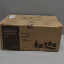 ZCCZ Black Stone Bathroom Accessories Set 6 Pieces - Toothbrush Holder, Lotion Dispenser, Qtip Container, Vanity Tray, Tumbler - Countertop Organizer for Bathrooms - Elegant and Functional Dcor Set