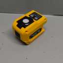 Azocek 220W Power Inverter Compatible with Dewalt 20V Battery, DC 20V to AC 110V Portable Power Station with 1 AC Outlet, 2 USB Ports & 1 Type-C Fast Charging, 400LM LED Work Light (Yellow)