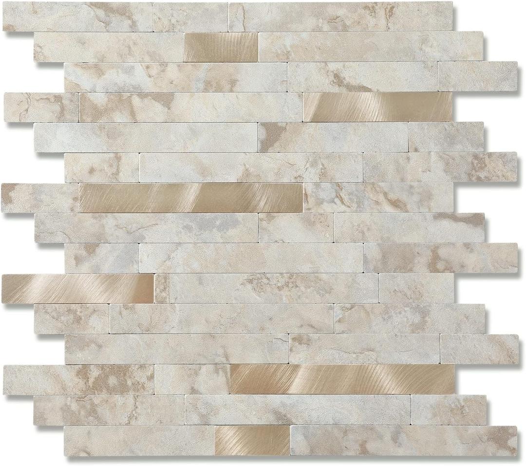 Yipscazo 2026 New Upgrade Peel and Stick Backsplash, Stick on Backsplash Tiles for Kitchen, Bathroom, Fireplace (10 Packs, Beige Ecru)