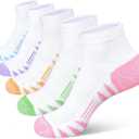 Heyoboy Womens Ankle Anti-blister Thick Cushioned Cotton Wicking Hiking Athletic Running Socks 5 Pairs