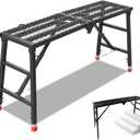 70.9x15.8x35.8-61.4 Inch Foldable Scaffolding Platform, 770 Lbs Capacity, Heavy Duty Portable Safe Work Platform, for Stairs & Uneven Ground, Indoor Outdoor Home Improvement