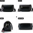 Yonami Genuine Leather Crossbody Bags for Women - Crossbody Bags for Women Trendy - leather Small Purses for Women (Black-2)