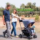 Joovy Caboose UL Sit and Stand Double Stroller with Bench Seat and Standing Platform, Plentiful Storage, Auto-Lock Quick-Fold, and Extended Sun Canopy, Jet