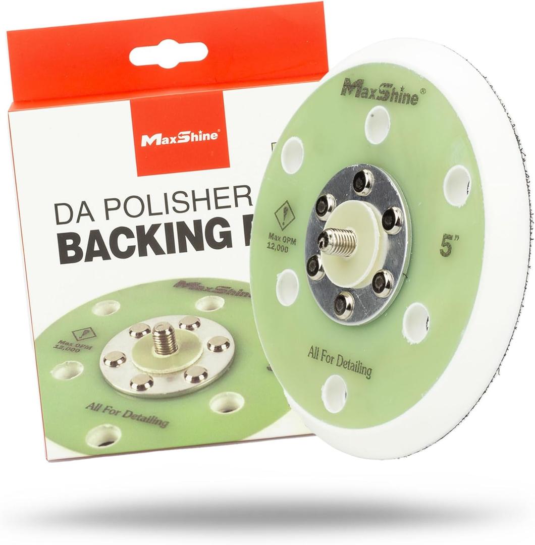Maxshine 5" Universal Hook & Loop Dual Action Backing Plate  Fits DA Polishers with 5/16" Thread  Supports Up to 10,000 OPM  Compatible with M8S V2 & High-Speed DA Polishers