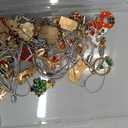 48 Pcs Mini Christmas Ornaments Tiny Metal Charms Haning Miniature Christmas Ornaments with String for Craft Wreath Xams Tree Decoration