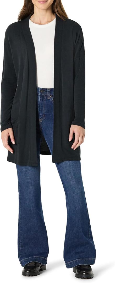 Amazon Essentials Women's Relaxed-Fit Ultra-Lightweight Open-Front Cardigan, XL