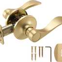 Design House Springdale Passage Hall Closet Interior Door Lever Handle Lockset, Non-Locking Handle Hardware, Satin Gold, 6.375 in x 1.94 in x 2.625 in, Item 728899