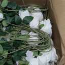 Hananona Artificial Roses in Bulk, Fake Silk White Roses Realistic Roses for Wedding Centerpieces Flower Arrangement Home Decor (100, White)